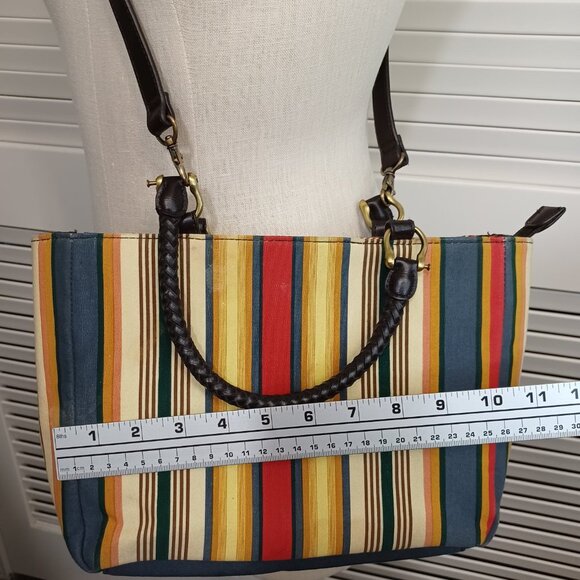 Relic Purse Striped Crossbody Satchel Tote Bag Colorful - Picture 4 of 9